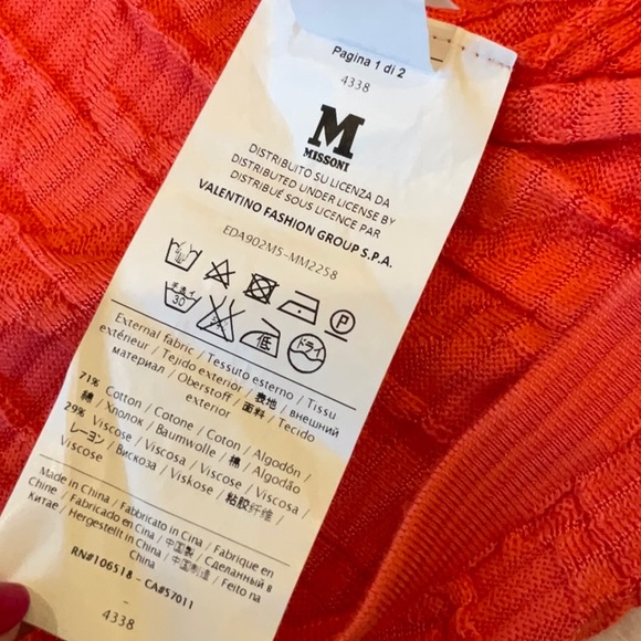 Missoni Vibrant Orange Short Sleeve Top Medium - Picture 12 of 14
